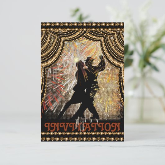 Flamenco Latijnse Dance uitnodiging (Staand voorkant)