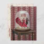 FLAMENCO LATIN DANCE INVITATION Briefkaart (Voorkant / Achterkant)