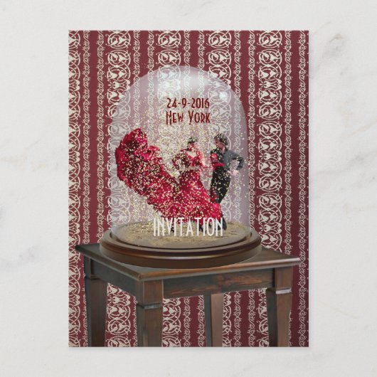 FLAMENCO LATIN DANCE INVITATION Briefkaart (Voorkant)