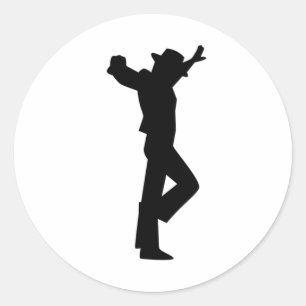 Flamenco Mannelijke danser Zwart Ronde Sticker