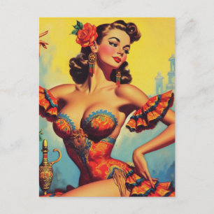 Flamenco Pin Up Briefkaart