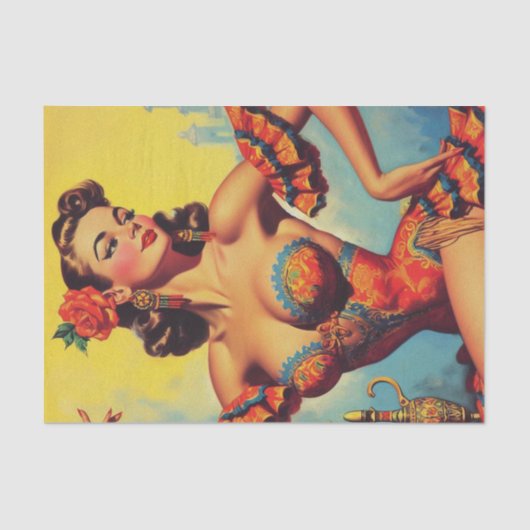  Flamenco Pin Up Tissuepapier (Voorkant)