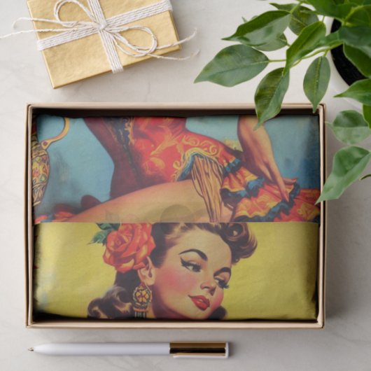  Flamenco Pin Up Tissuepapier (Geschenk)