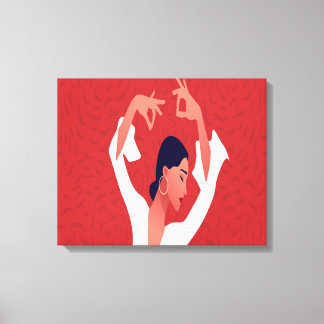 Flamenco Red Art Canvas Afdruk