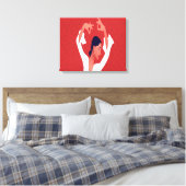 Flamenco Red Art Canvas Afdruk (Insitu (Slaapkamer))
