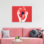 Flamenco Red Art Canvas Afdruk (Insitu (Woonkamer))