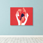 Flamenco Red Art Canvas Afdruk (Insitu (Houten vloer))