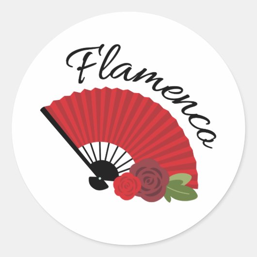 Flamenco Ronde Sticker (Voorkant)