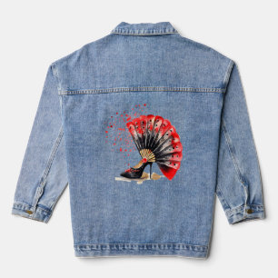 Flamenco Schoenen Spaanse Danser Hoge Hakken zwart Denim Jacket