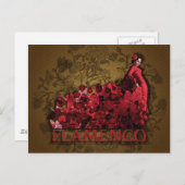 Flamenco Spain Dance Art red black brown Briefkaart (Voorkant / Achterkant)