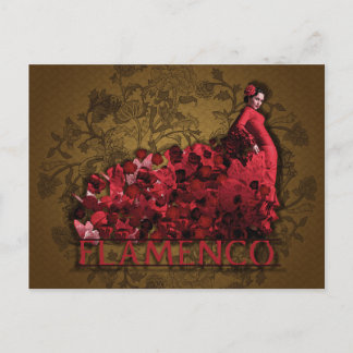Flamenco Spain Dance Art red black brown Briefkaart