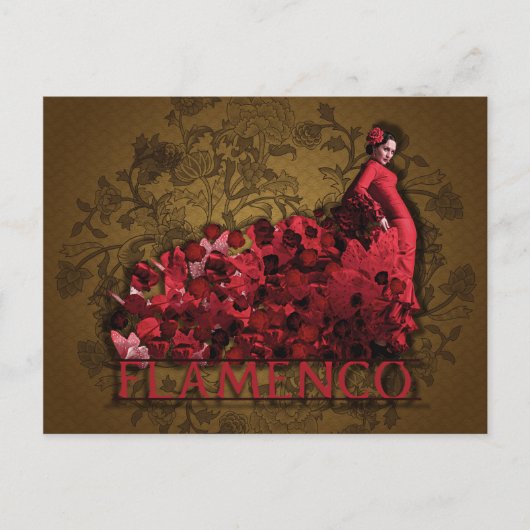 Flamenco Spain Dance Art red black brown Briefkaart (Voorkant)