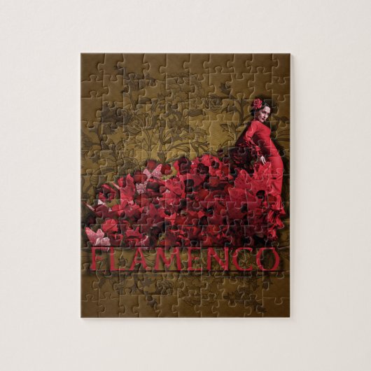 Flamenco Spain Dance Art red black brown Legpuzzel (Verticaal)