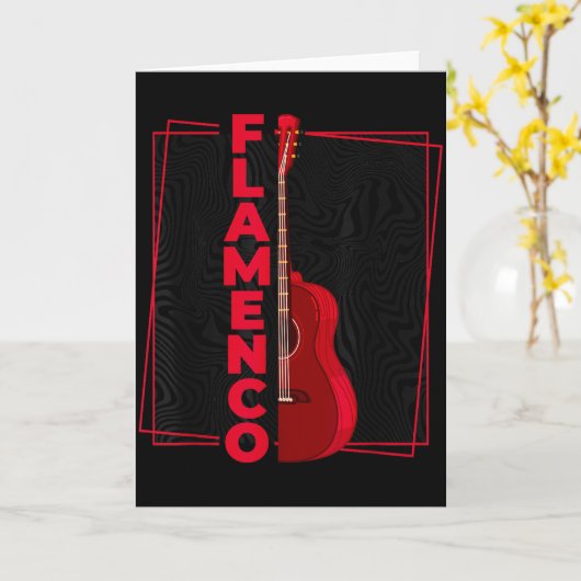 Flamenco _ Spanish Dance Guitar _ Spain Flamenco  Kaart (Gele Bloem)