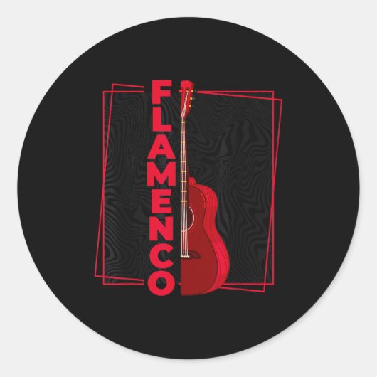Flamenco _ Spanish Dance Guitar _ Spain Flamenco  Ronde Sticker (Voorkant)