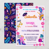 Flamenco Thema Verjaardagsfeest Uitnodiging (Voorkant / Achterkant)