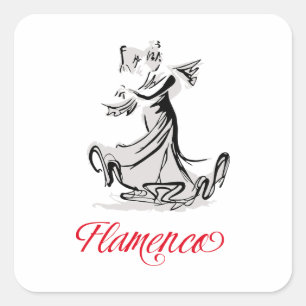 Flamenco Vierkante Sticker