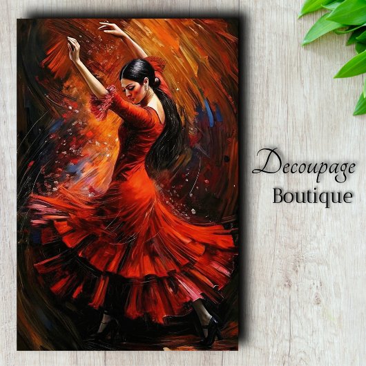Flamenco Vuur Decoupage Tissuepapier
