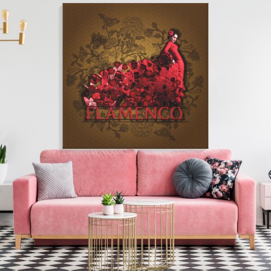 Flamenco - Wrapped Canvas Afdruk (Insitu (Woonkamer))