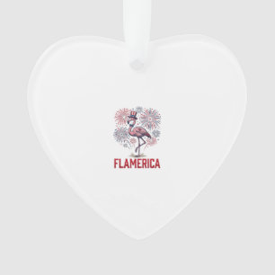 Flamerika Flamingo Patriottisch Vintage T-shirt On Ornament