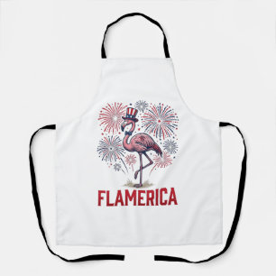 Flamerika Flamingo Patriottisch Vintage T-shirt On Schort