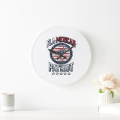 Flamerikaanse Patriott Flamingo Vintage Vector Grote Klok (Huis)