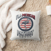 Flamerikaanse Patriott Flamingo Vintage Vector Kussen (Deken)