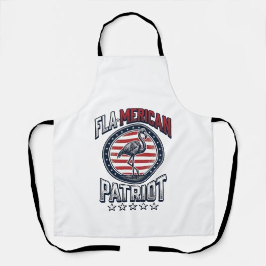 Flamerikaanse Patriott Flamingo Vintage Vector Schort (Voorkant)