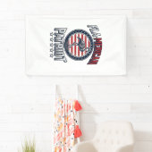 Flamerikaanse Patriott Flamingo Vintage Vector Spandoek (Insitu)