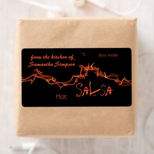 Flames aangepaste inblikken etiket (Insitu)