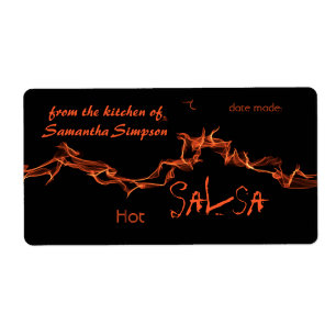 Flames aangepaste inblikken etiket