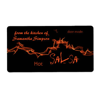 Flames aangepaste inblikken etiket