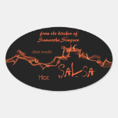 Flames aangepaste inblikken ovale sticker (Voorkant)