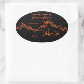 Flames aangepaste inblikken ovale sticker (Tas)