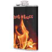 Flames branden op zwart en Oranje  Heupfles (Links)