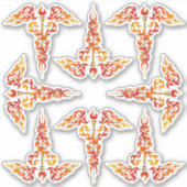 Flames Caduceus Sticker (Voorkant)