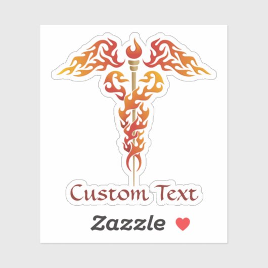 Flames Caduceus Sticker (Vel)