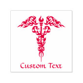 Flames Caduceus Zelfinktende Stempel (Design)