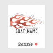 Flames Fire Boot naam Captain Lake Sticker (Vel)