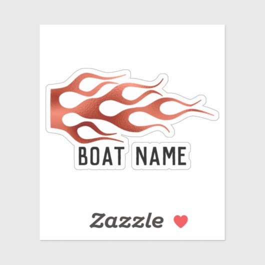 Flames Fire Boot naam Captain Lake Sticker (Vel)