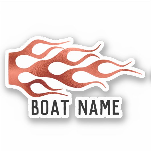 Flames Fire Boot naam Captain Lake Sticker (Voorkant)
