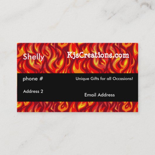 Flames Flaming Company Visitekaartjes (Voorkant)