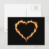 FLAMES HEAT zwarte hartvuur brandende hete liefde Briefkaart (Voorkant / Achterkant)