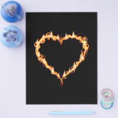 FLAMES HEAT zwarte hartvuur brandende hete liefde Flyer (Enkel)