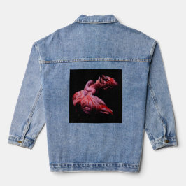 Flames in de duisternis denim jacket