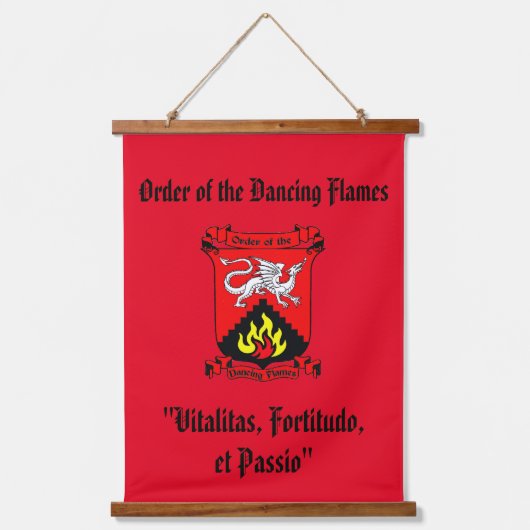 Flames Lodge Banner Hangend Wandkleed (Voorkant)