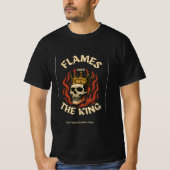 Flames Obey the King – Crowned Skull Fire T-Shirt  (Voorkant)