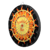 Flames of Fire Black Personalized Dartbord (Voorkant Rechts)