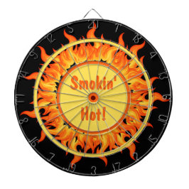 Flames of Fire Black Personalized Dartbord