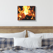 Flames on Burning Logs Canvas Afdruk (Insitu (Slaapkamer))